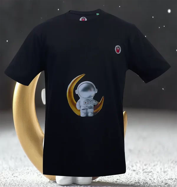 Drop shoulder Astronaut Black T-Shirt